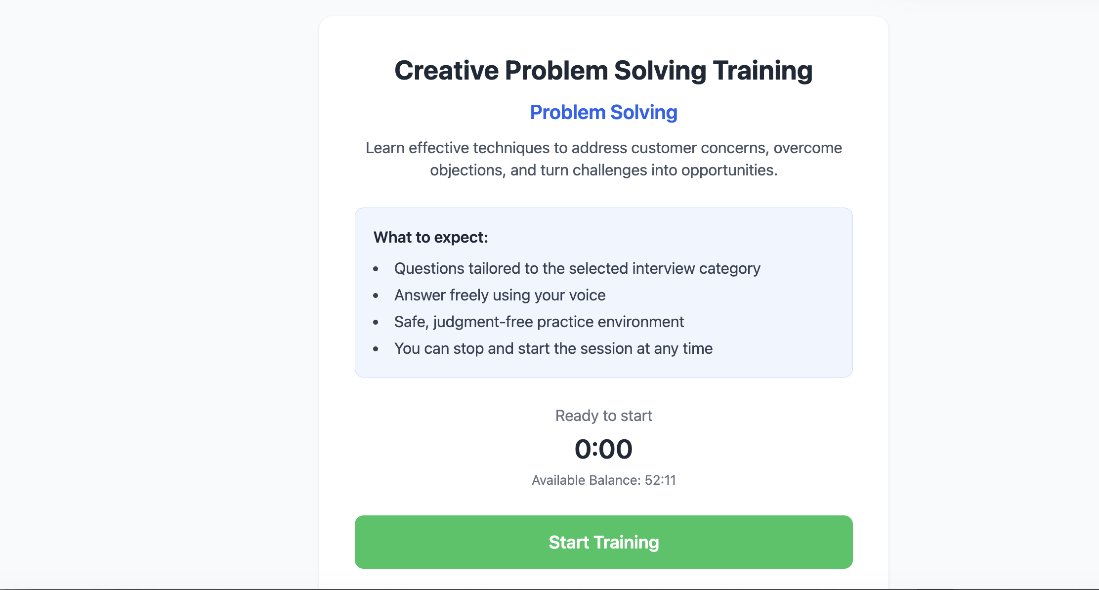 AI Coach Training Session